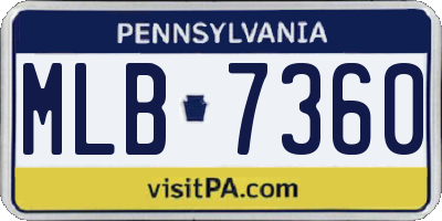 PA license plate MLB7360