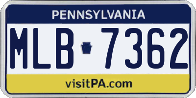 PA license plate MLB7362