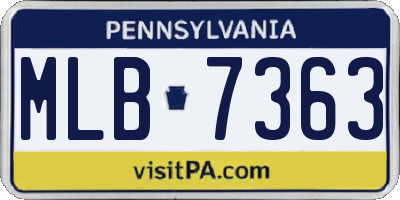 PA license plate MLB7363