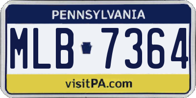 PA license plate MLB7364
