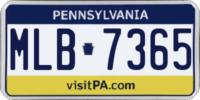 PA license plate MLB7365
