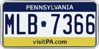 PA license plate MLB7366