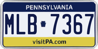 PA license plate MLB7367