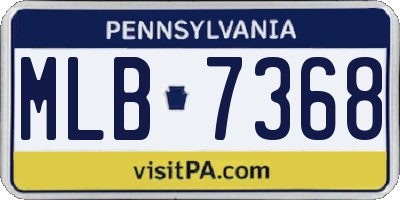 PA license plate MLB7368