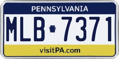 PA license plate MLB7371