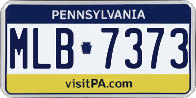 PA license plate MLB7373