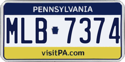 PA license plate MLB7374