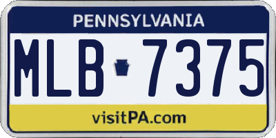 PA license plate MLB7375