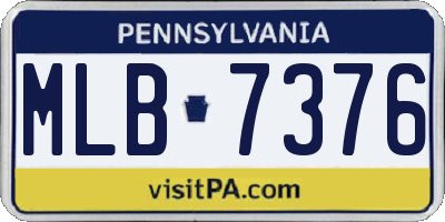 PA license plate MLB7376