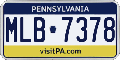 PA license plate MLB7378