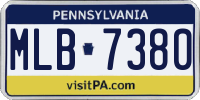 PA license plate MLB7380