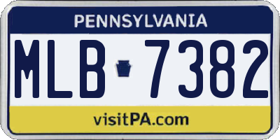 PA license plate MLB7382