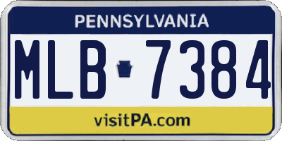 PA license plate MLB7384