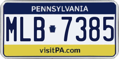 PA license plate MLB7385