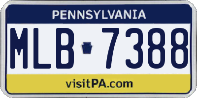PA license plate MLB7388