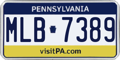 PA license plate MLB7389