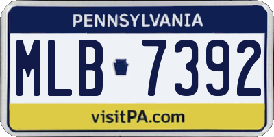 PA license plate MLB7392