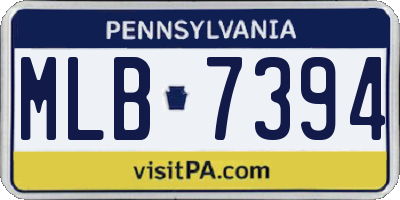 PA license plate MLB7394