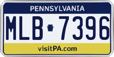 PA license plate MLB7396