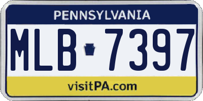 PA license plate MLB7397