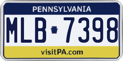 PA license plate MLB7398