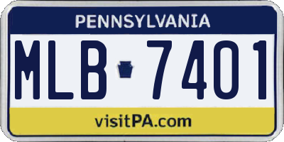 PA license plate MLB7401