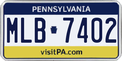 PA license plate MLB7402