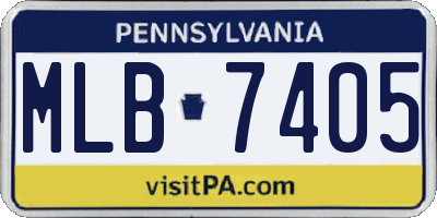 PA license plate MLB7405