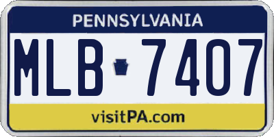 PA license plate MLB7407