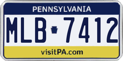 PA license plate MLB7412
