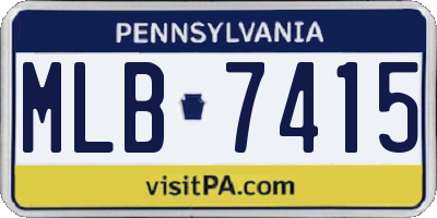 PA license plate MLB7415
