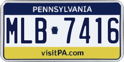 PA license plate MLB7416