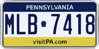PA license plate MLB7418