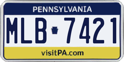 PA license plate MLB7421
