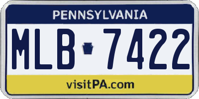 PA license plate MLB7422