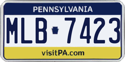 PA license plate MLB7423