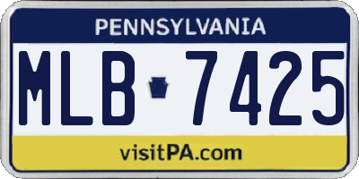 PA license plate MLB7425