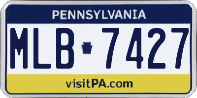 PA license plate MLB7427