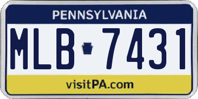 PA license plate MLB7431