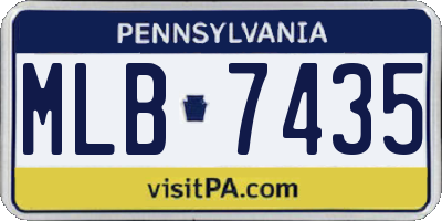 PA license plate MLB7435