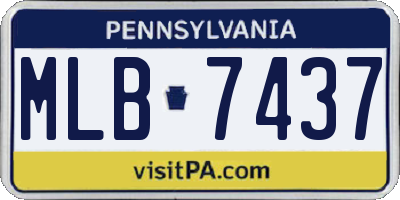 PA license plate MLB7437