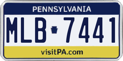 PA license plate MLB7441