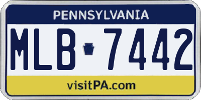 PA license plate MLB7442