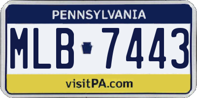 PA license plate MLB7443
