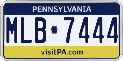 PA license plate MLB7444