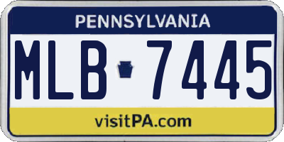 PA license plate MLB7445