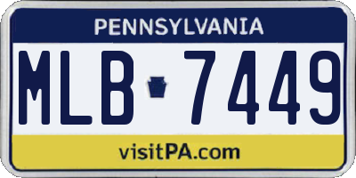 PA license plate MLB7449