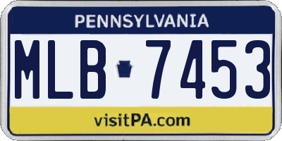 PA license plate MLB7453