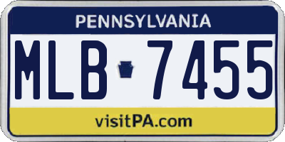 PA license plate MLB7455