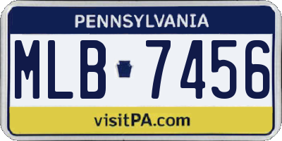 PA license plate MLB7456